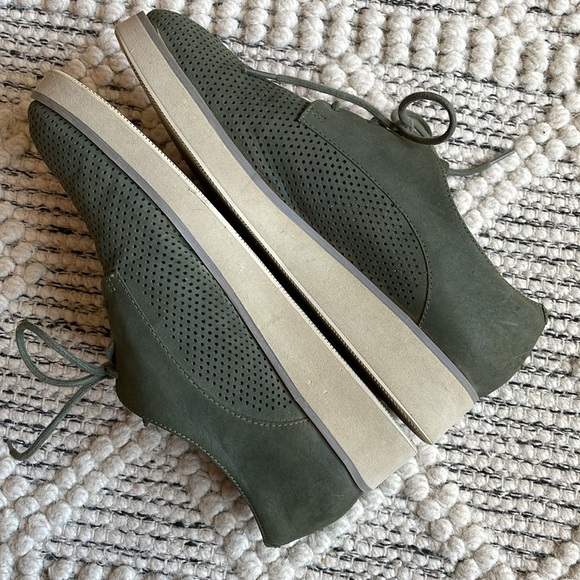SOFTWALK Shoes Lace Up Oxford Flats Leather Sage Green Women’s Sz: 7.5 - Picture 3 of 11